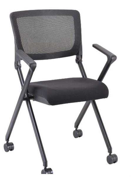 Lorell Plastic Arms Mesh Back Nesting Chair